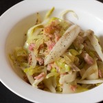 Porri, indivia e pancetta